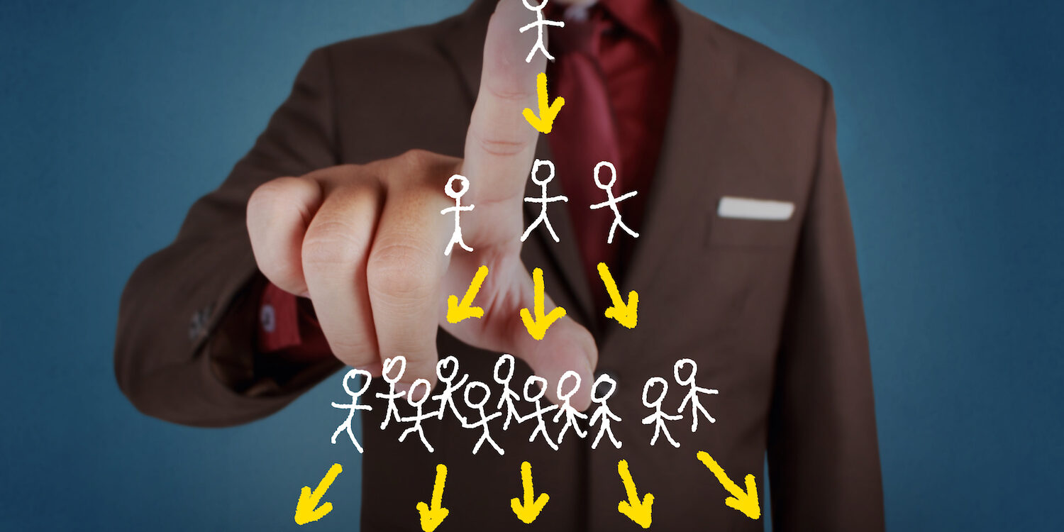 Pyramid Scheme in Business Concept communication multi niveaux