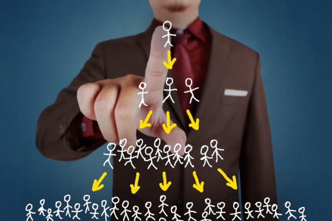 Pyramid Scheme in Business Concept communication multi niveaux